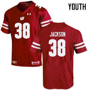 Youth Wisconsin Badgers NCAA #38 Paul Jackson Red Authentic Under Armour Stitched College Football Jersey IG31H68XQ